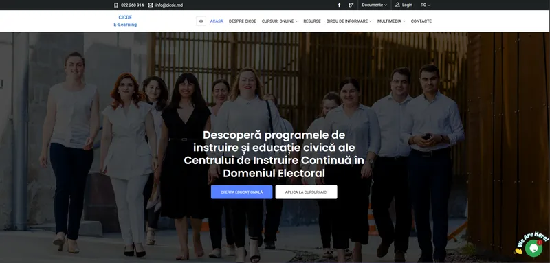 CICDE — captură de ecran